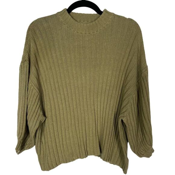 Urban Outfitters Womens Small Olive Green Lou Mock Neck Pullover Sweater Cotton - Picture 1 of 11